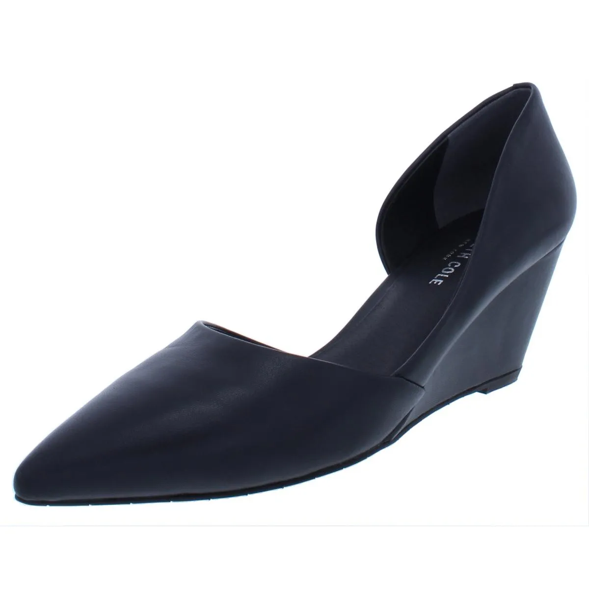 Ellis Womens Leather D'Orsay Wedge Heels