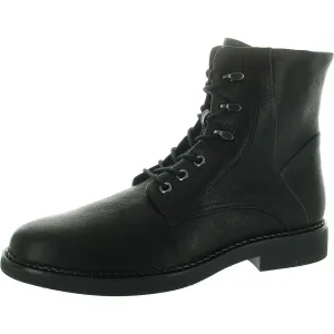 ELSBERRY Womens Cushioned Footbed Leather Combat & Lace-Up Boots