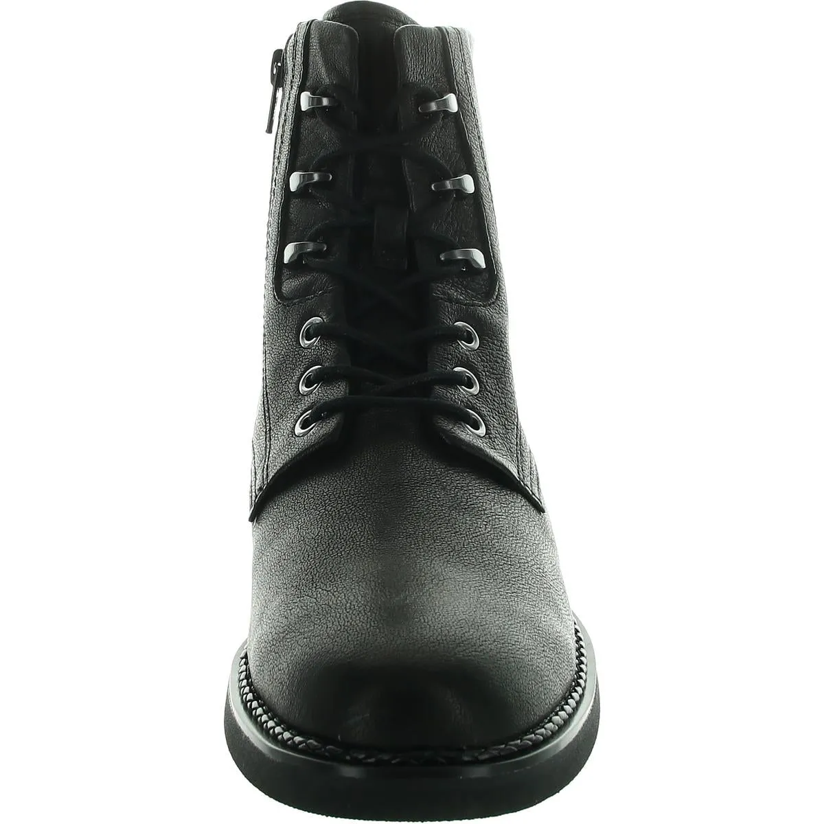 ELSBERRY Womens Cushioned Footbed Leather Combat & Lace-Up Boots