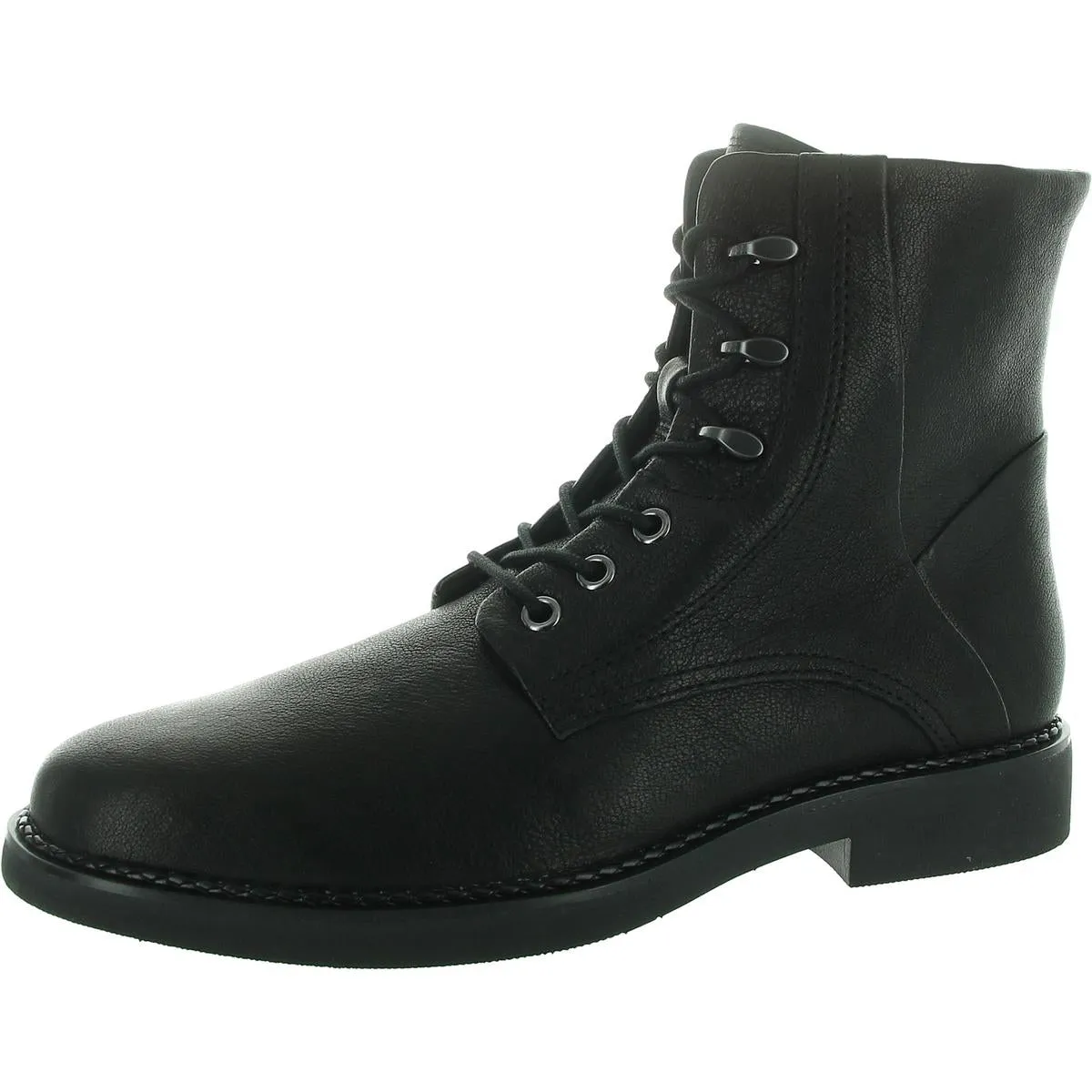 ELSBERRY Womens Cushioned Footbed Leather Combat & Lace-Up Boots