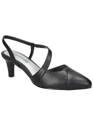 Emerald Womens Faux Leather Pointed Toe Slingback Heels