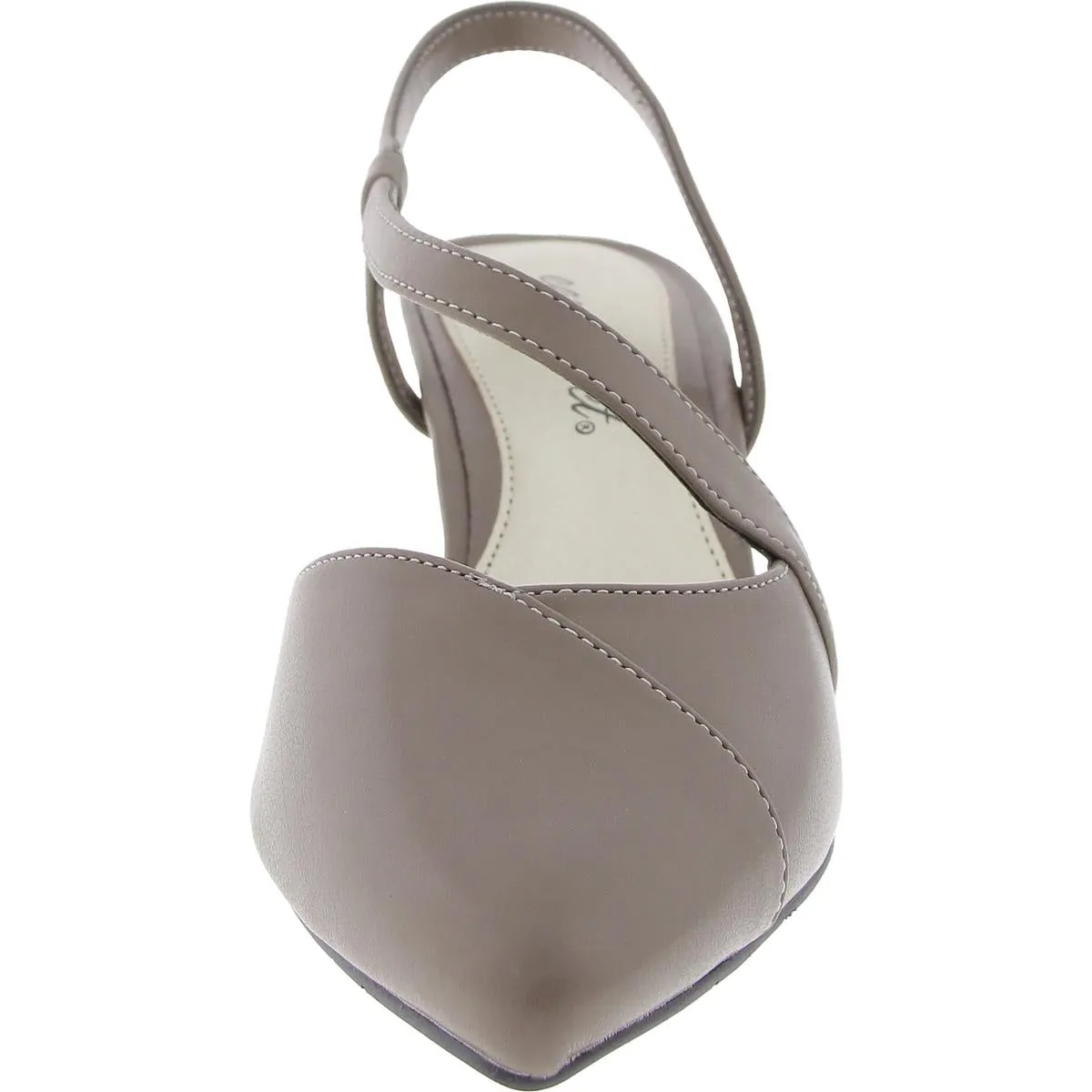 Emerald Womens Padded Insole Faux Leather Slingback Heels