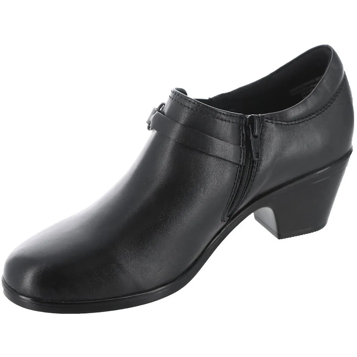 Emily2 Erin Womens Leather Round Toe Block Heels