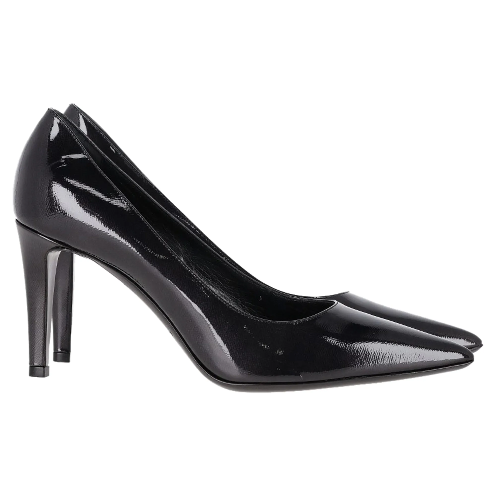 Emporio Armani Pointed Pumps in Black Patent Leather