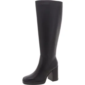 EQUINE Womens Block Heel Leather Knee-High Boots