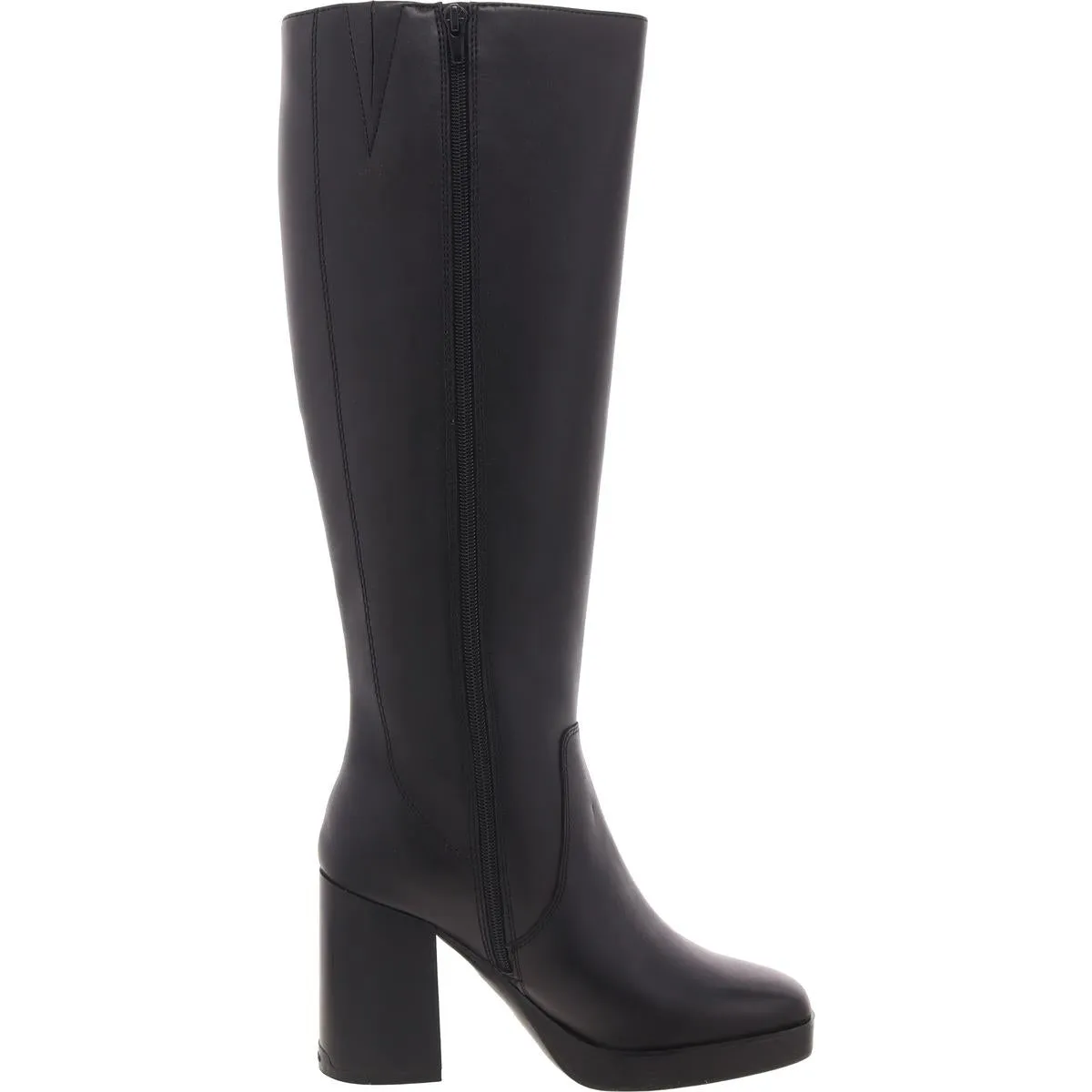 EQUINE Womens Block Heel Leather Knee-High Boots