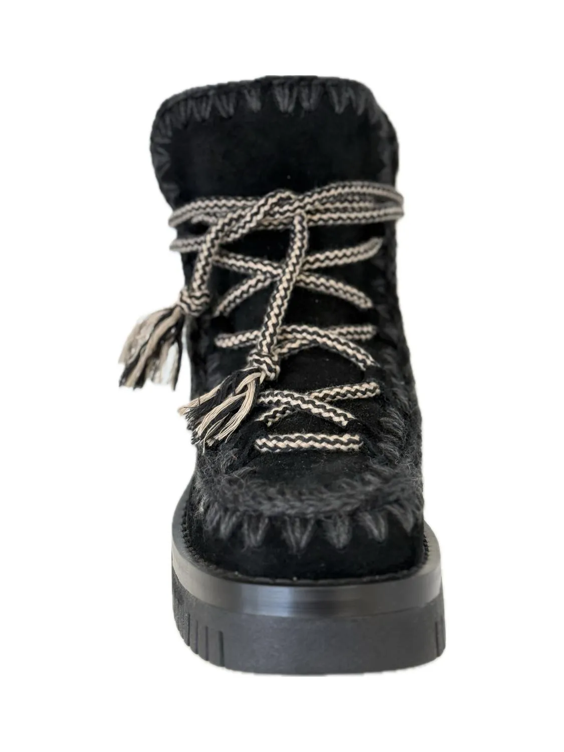 Eskimo Combat Scoubidoo Lace Up Boot In Black