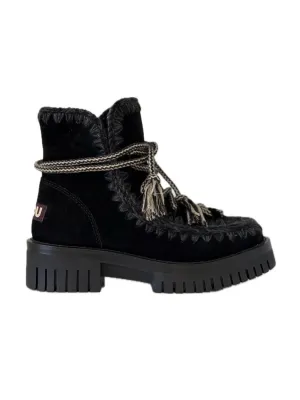 Eskimo Combat Scoubidoo Lace Up Boot In Black