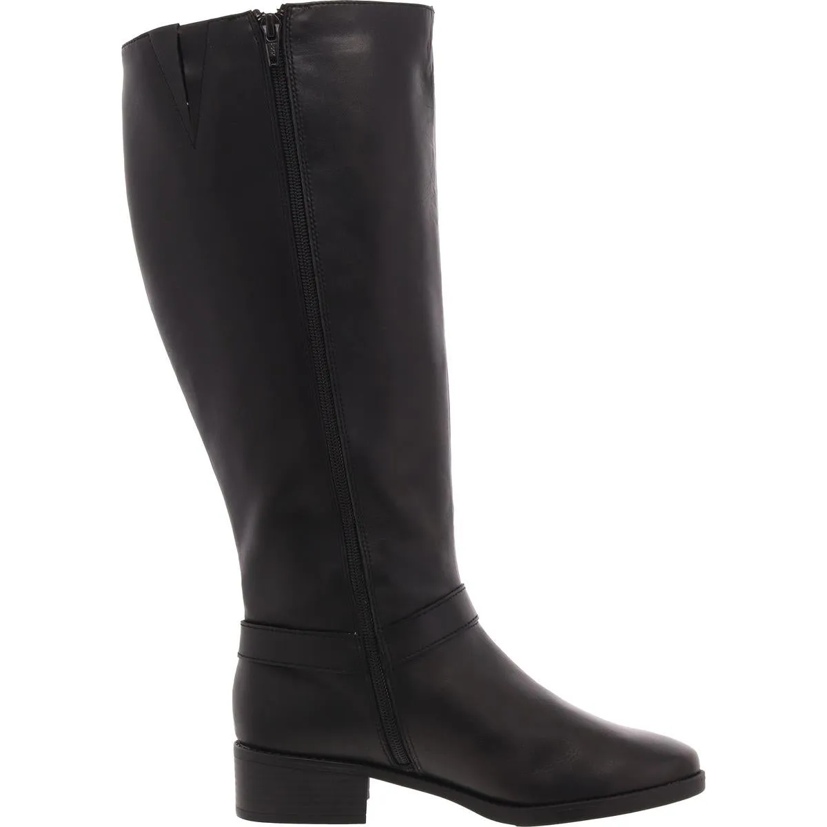 Esnadette Womens Wide Calf Leather Knee-High Boots