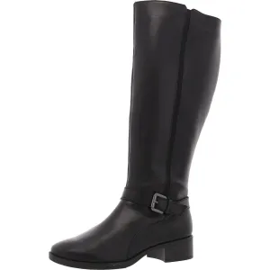 Esnadette Womens Wide Calf Leather Knee-High Boots