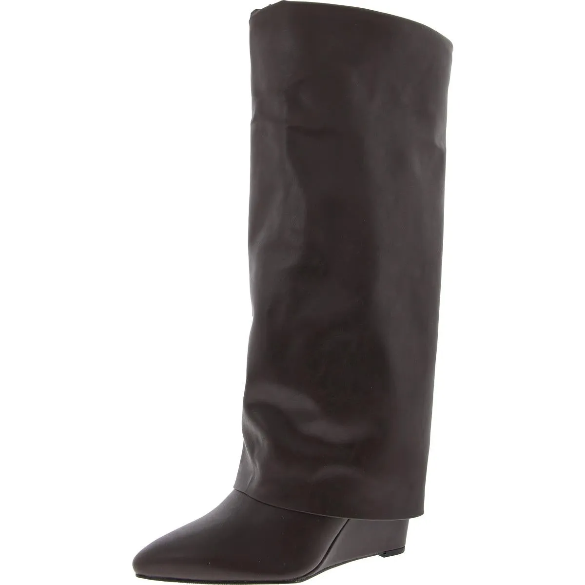 Evander Womens Faux Leather Cuffed Knee-High Boots