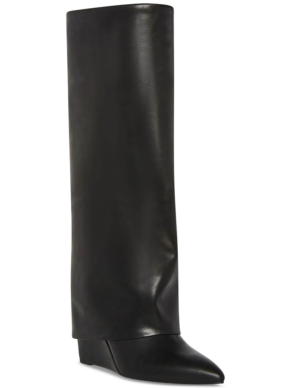 Evander Womens Faux Leather Cuffed Knee-High Boots
