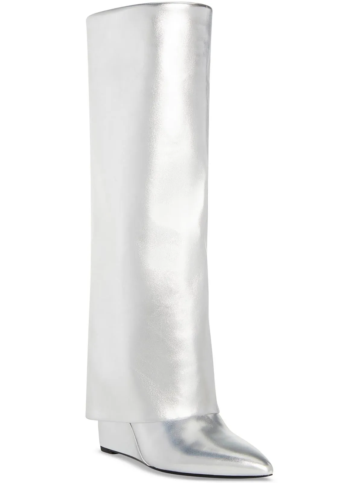 Evander Womens Faux Leather Cuffed Knee-High Boots