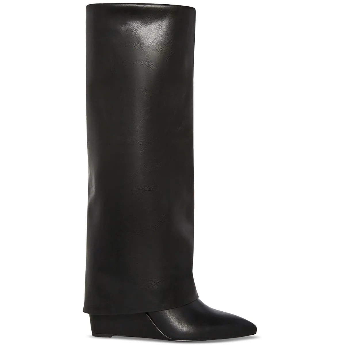 Evander Womens Faux Leather Cuffed Knee-High Boots