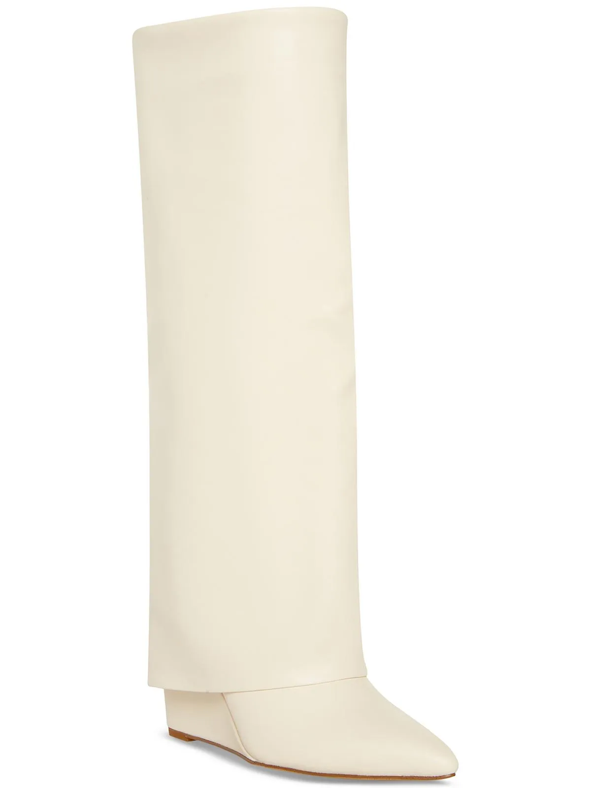 Evander Womens Faux Leather Cuffed Knee-High Boots