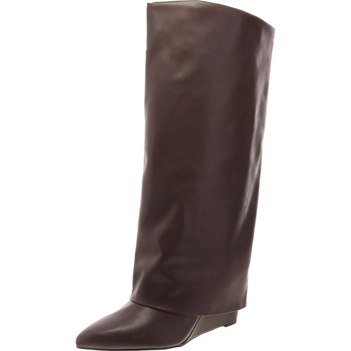 Evander Womens Faux Leather Cuffed Knee-High Boots
