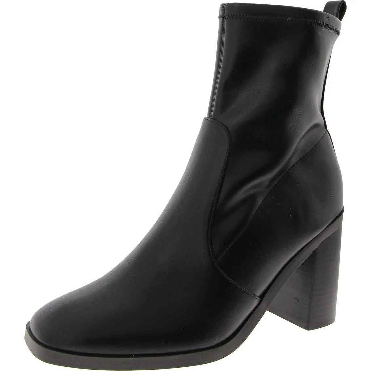 Fable Womens Faux Leather Square Toe Ankle Boots