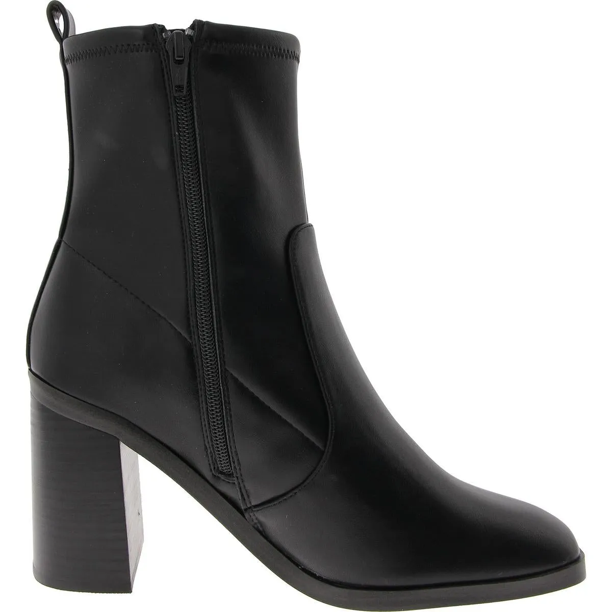 Fable Womens Faux Leather Square Toe Ankle Boots