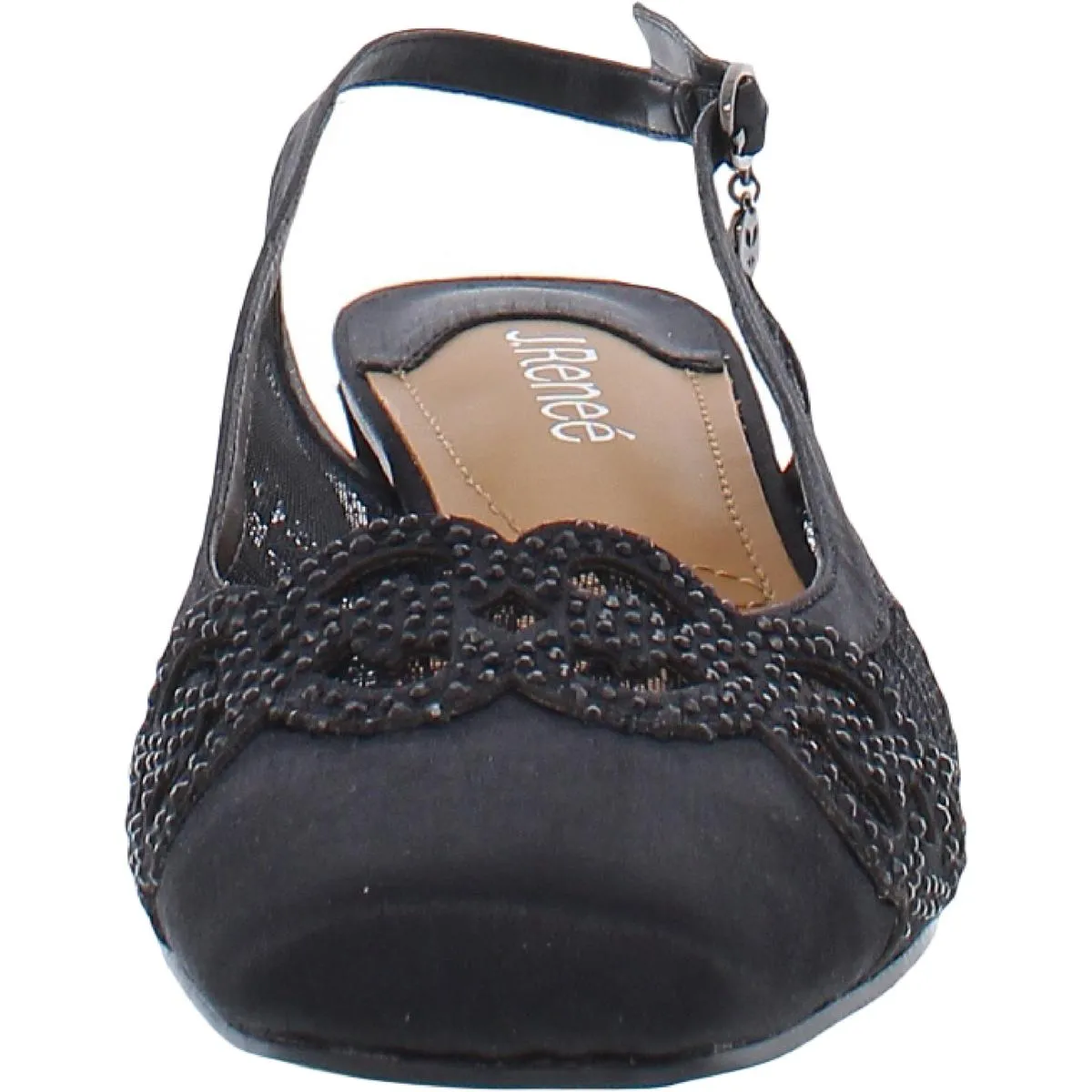 Faleece Womens Rhinestone Slingback Heels