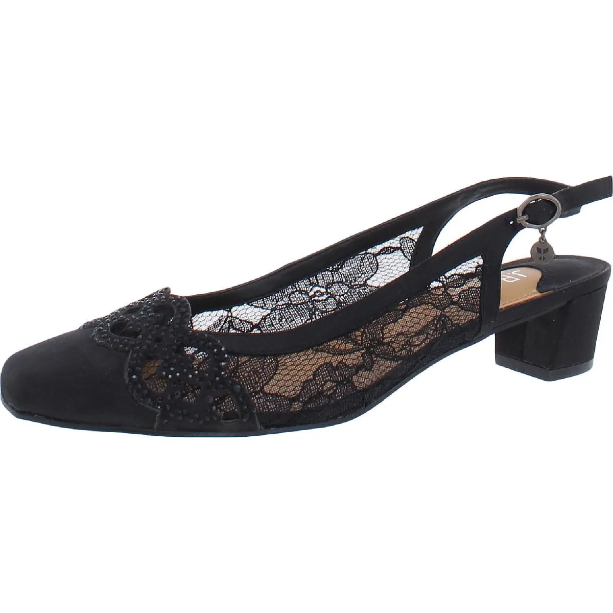 Faleece Womens Rhinestone Slingback Heels