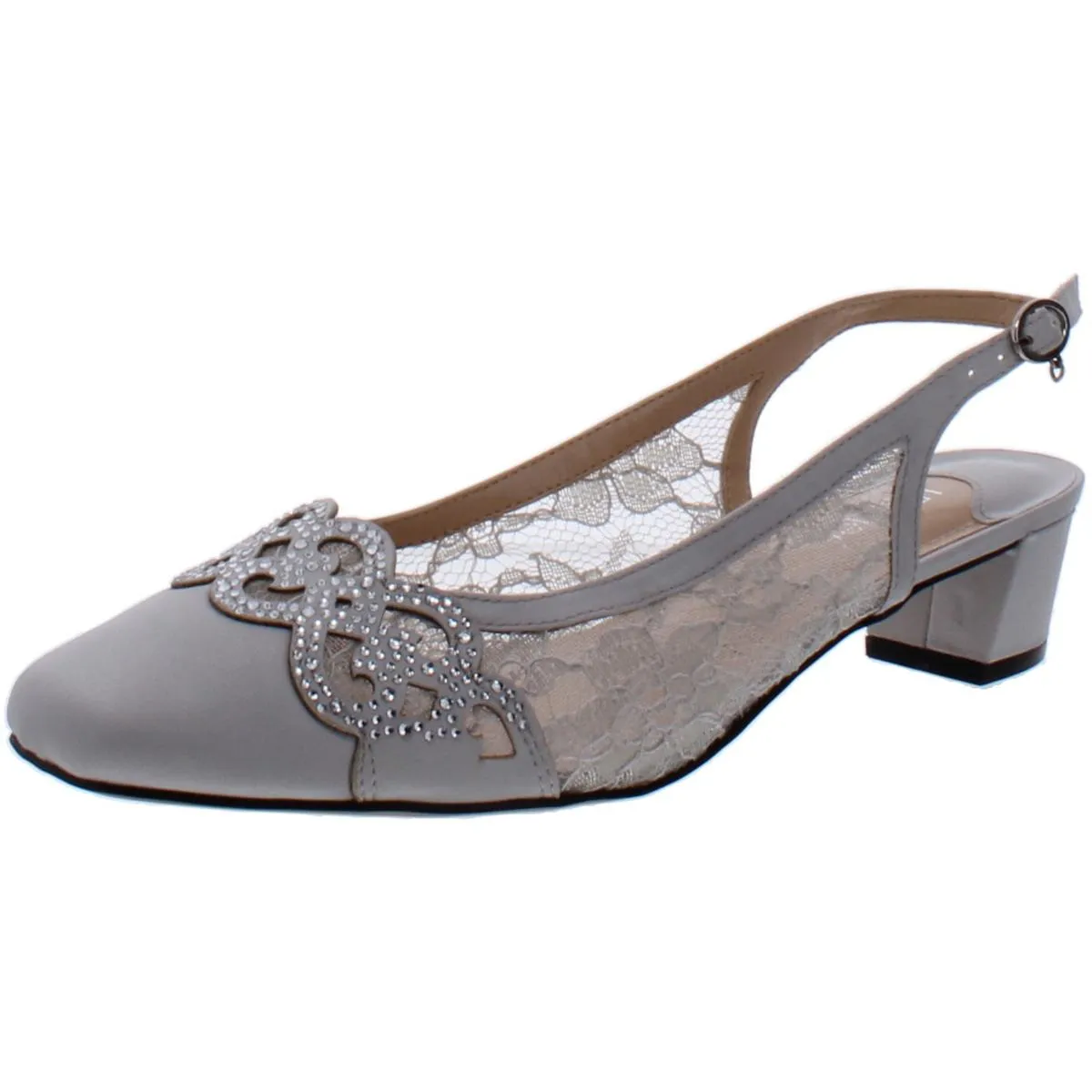 Faleece Womens Rhinestone Slingback Heels