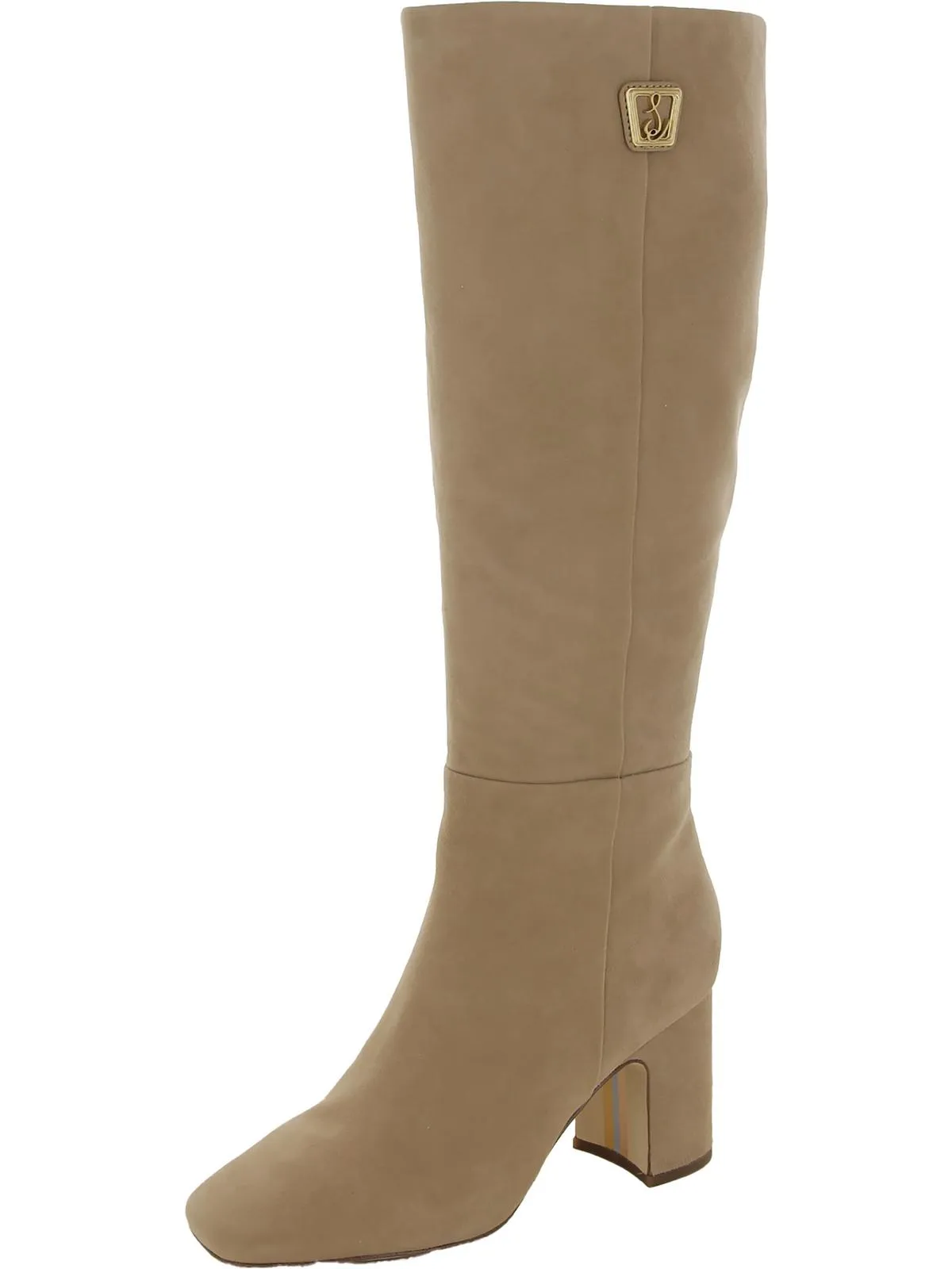 Faren Womens Leather Square Toe Knee-High Boots