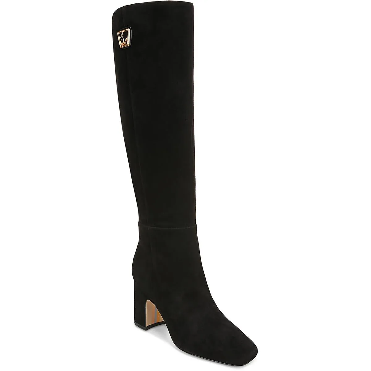 Faren Womens Leather Square Toe Knee-High Boots