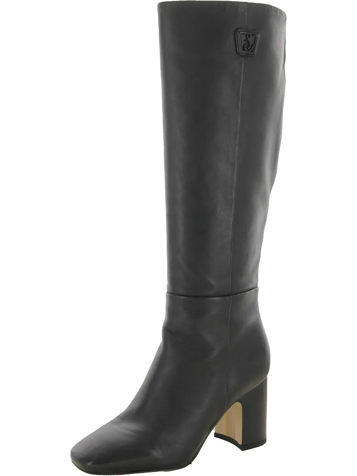 Faren Womens Leather Square Toe Knee-High Boots