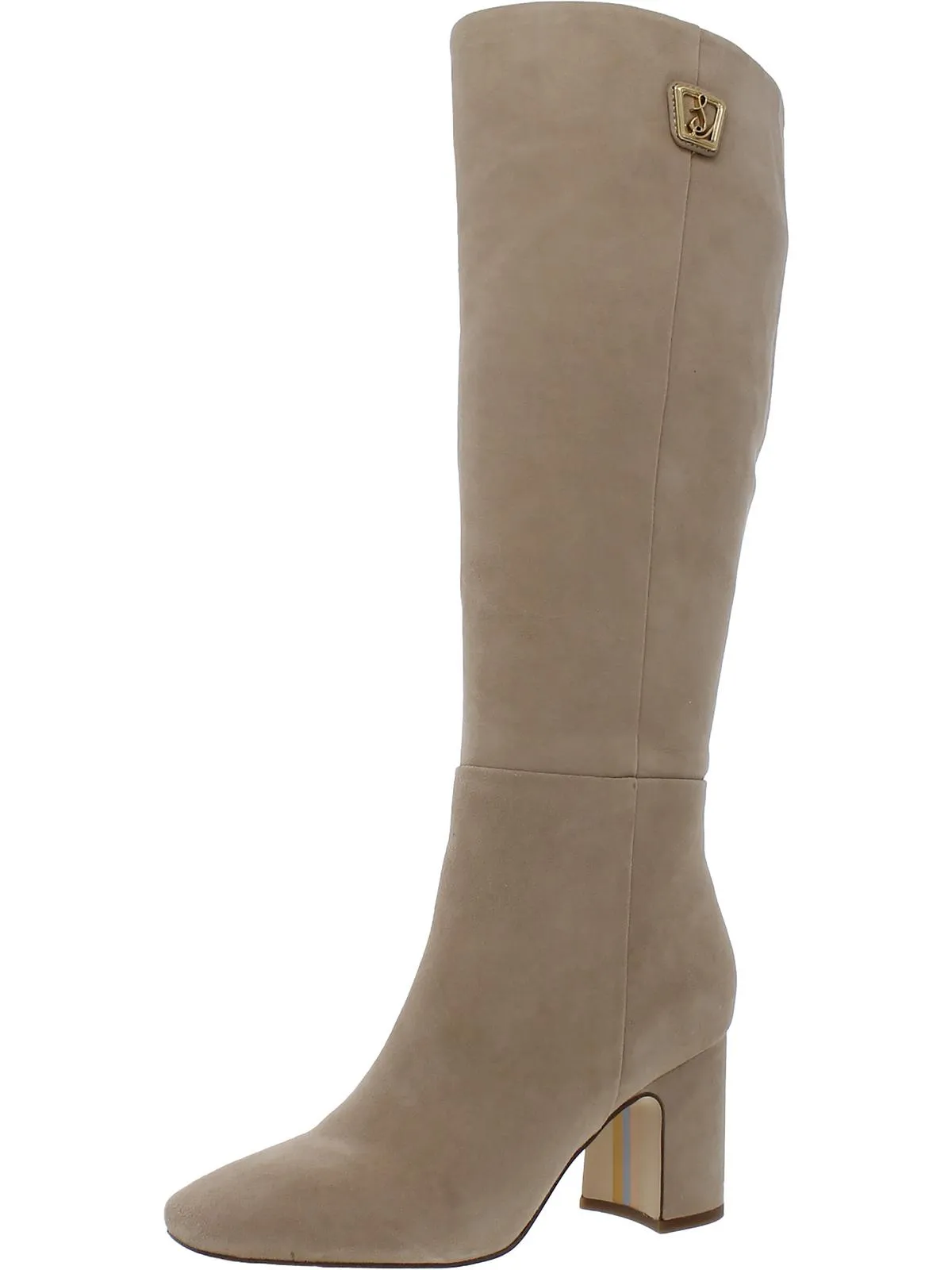Faren Womens Leather Square Toe Knee-High Boots