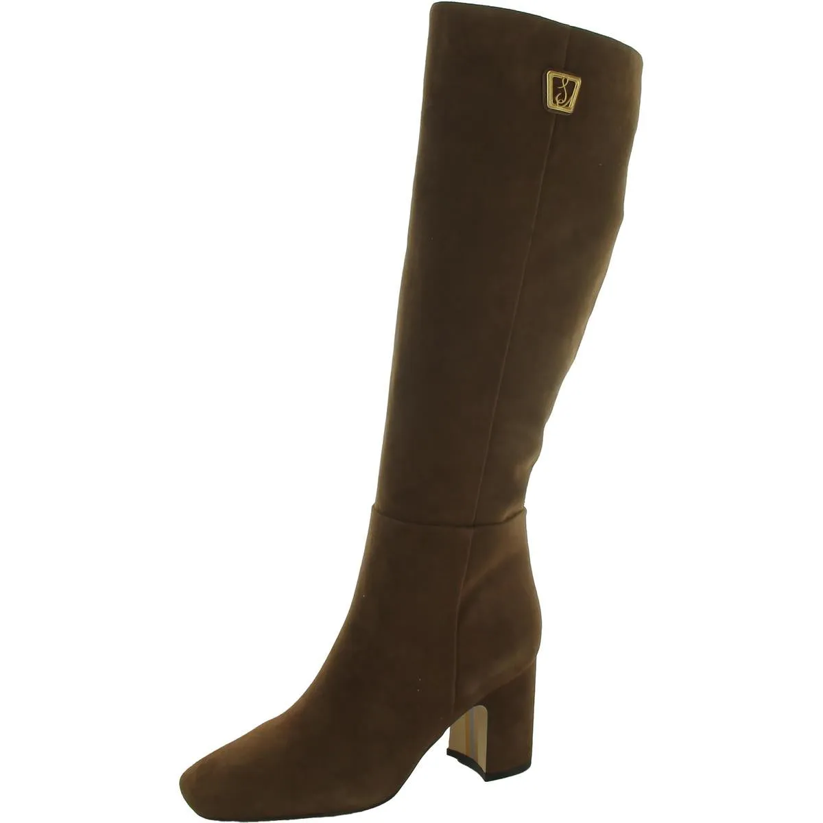 Faren Womens Leather Square Toe Knee-High Boots