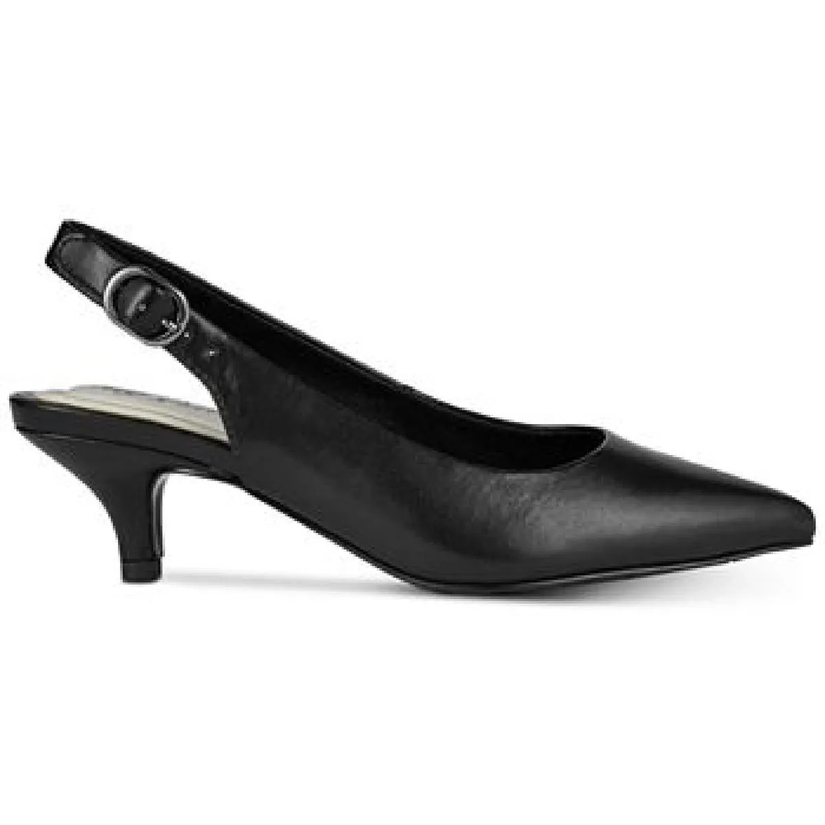 Faye Womens Faux Leather Slingback Kitten Heels