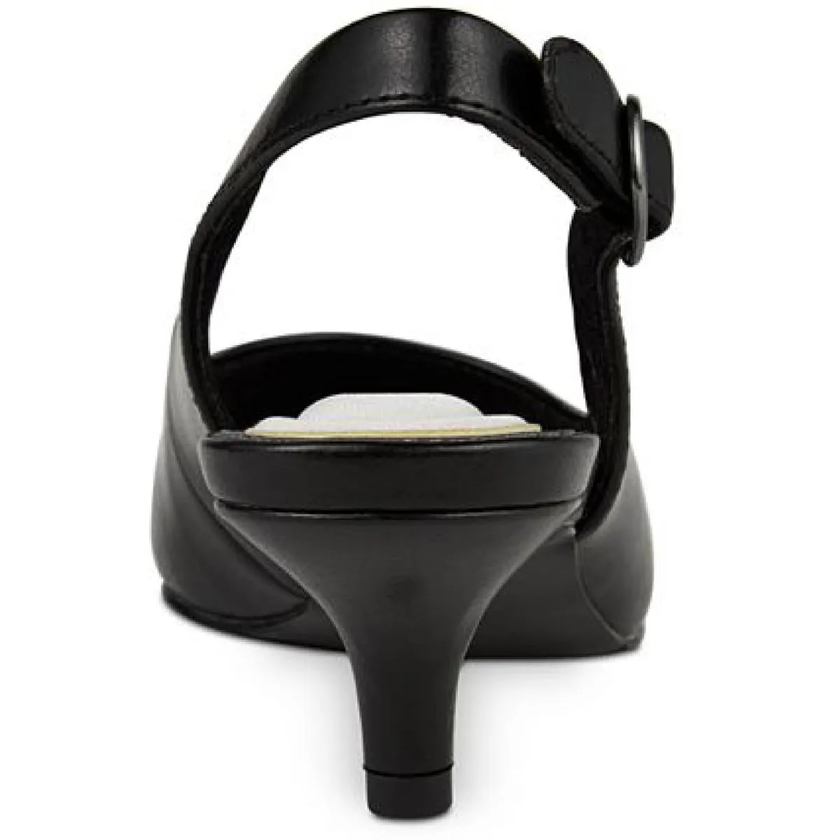 Faye Womens Faux Leather Slingback Kitten Heels