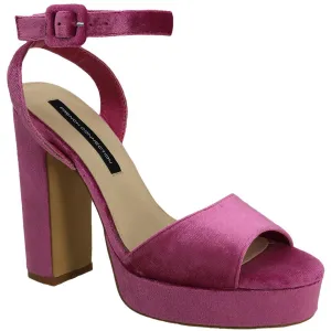 FCTRYN Womens Solid Vegan Suede  Platform Heels