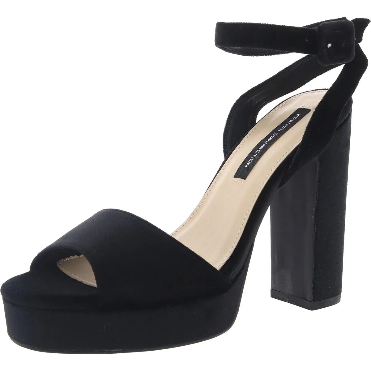 FCTRYN Womens Solid Vegan Suede  Platform Heels