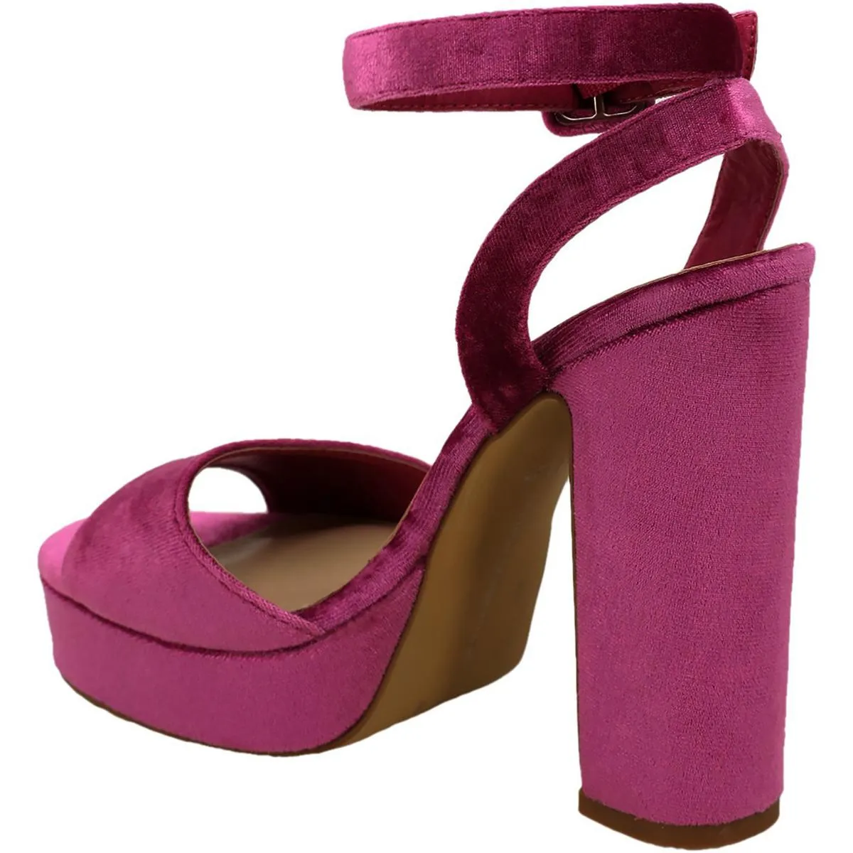 FCTRYN Womens Solid Vegan Suede  Platform Heels
