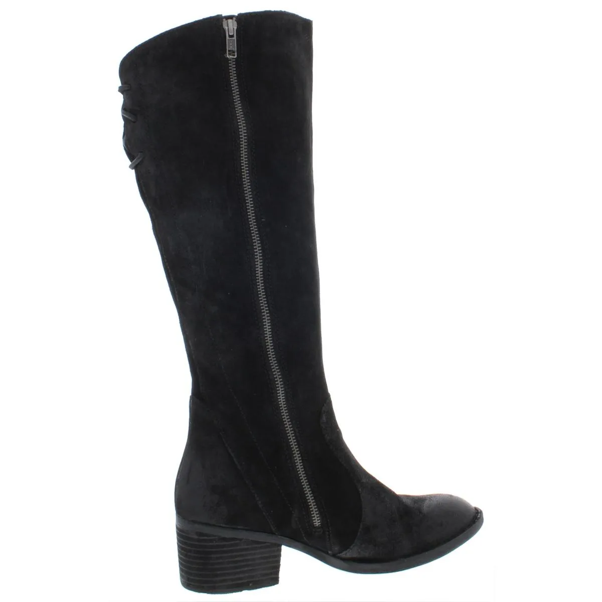 Felicia Womens Distressed Stacked Heel Knee-High Boots