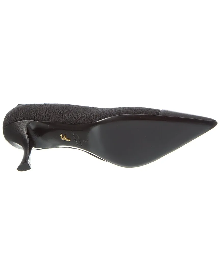 Ferragamo Marty Jacquard & Leather Pump