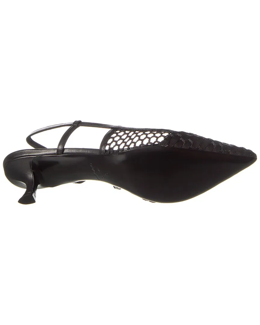 Ferragamo Vara Chain Mesh & Leather Slingback Pump