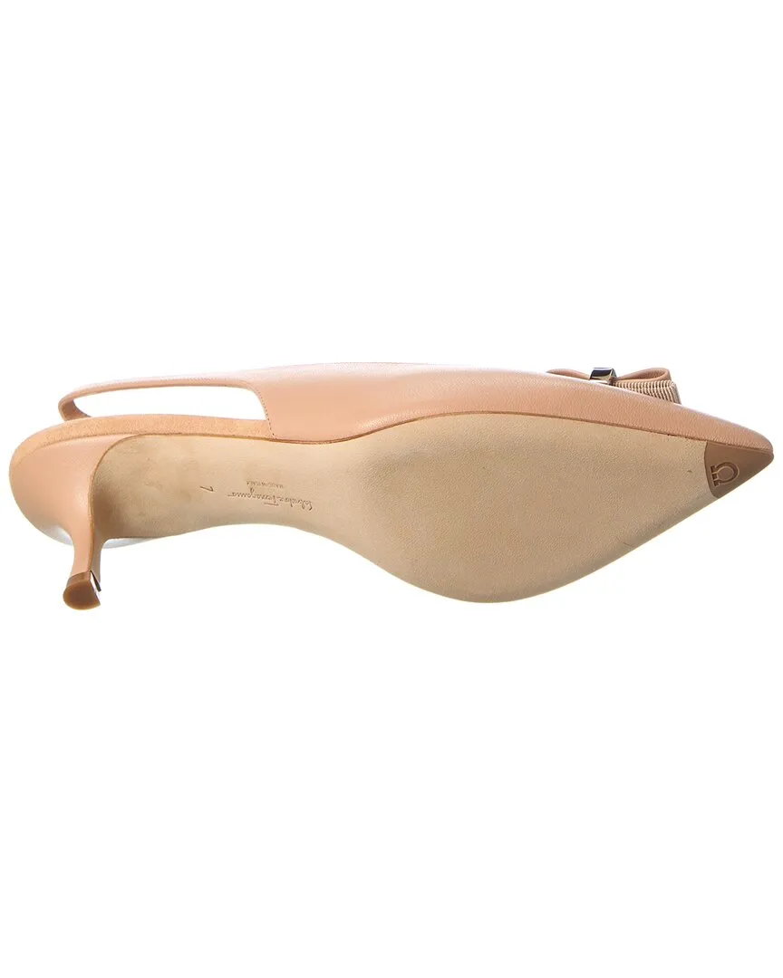 Ferragamo Willis Leather & Suede Slingback Pump