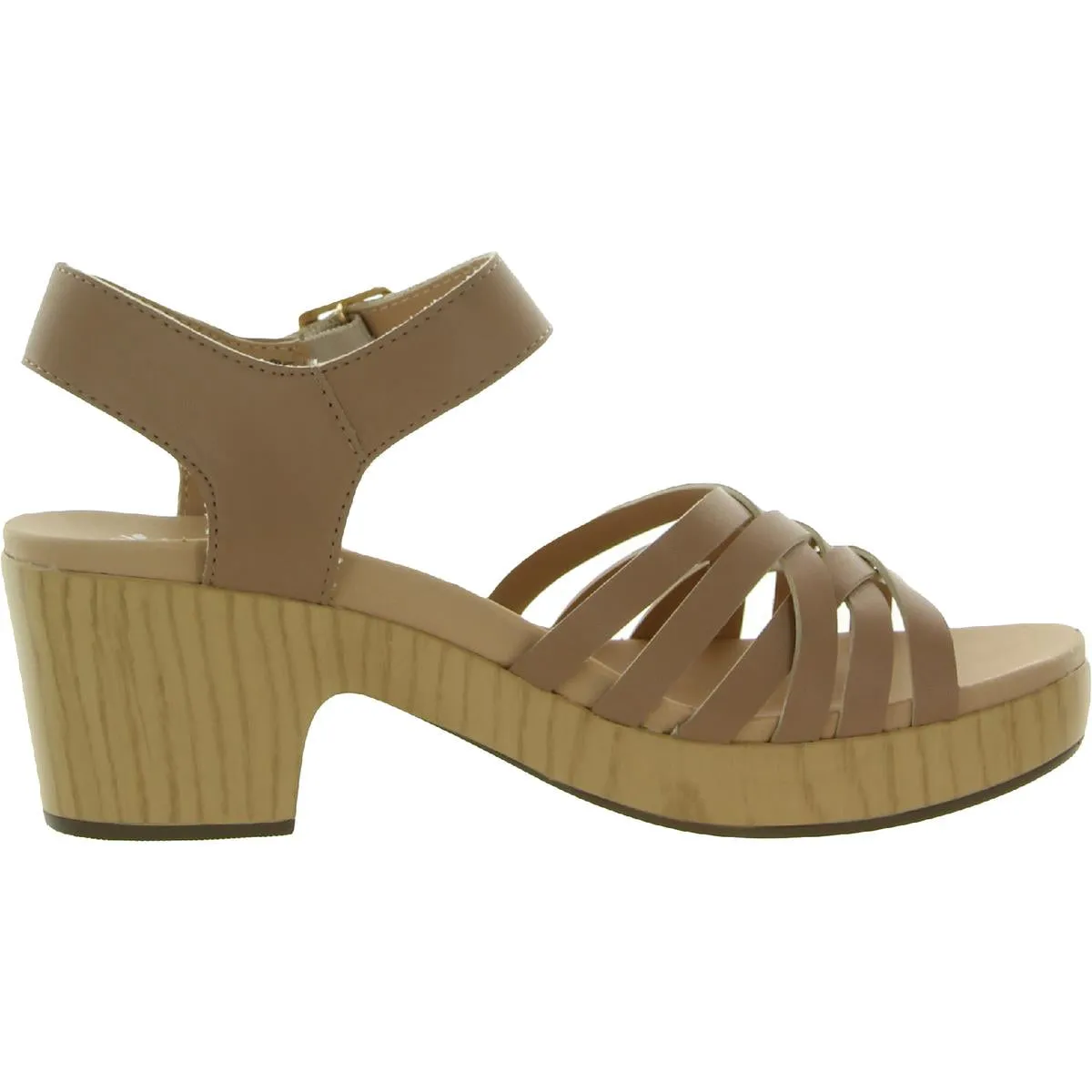 First Of All Womens Faux Leather Ankle Strap Heels
