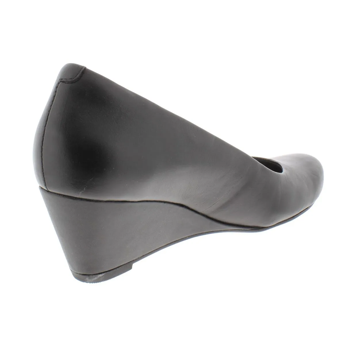 Flores Tulip Womens Leather Pumps Wedge Heels