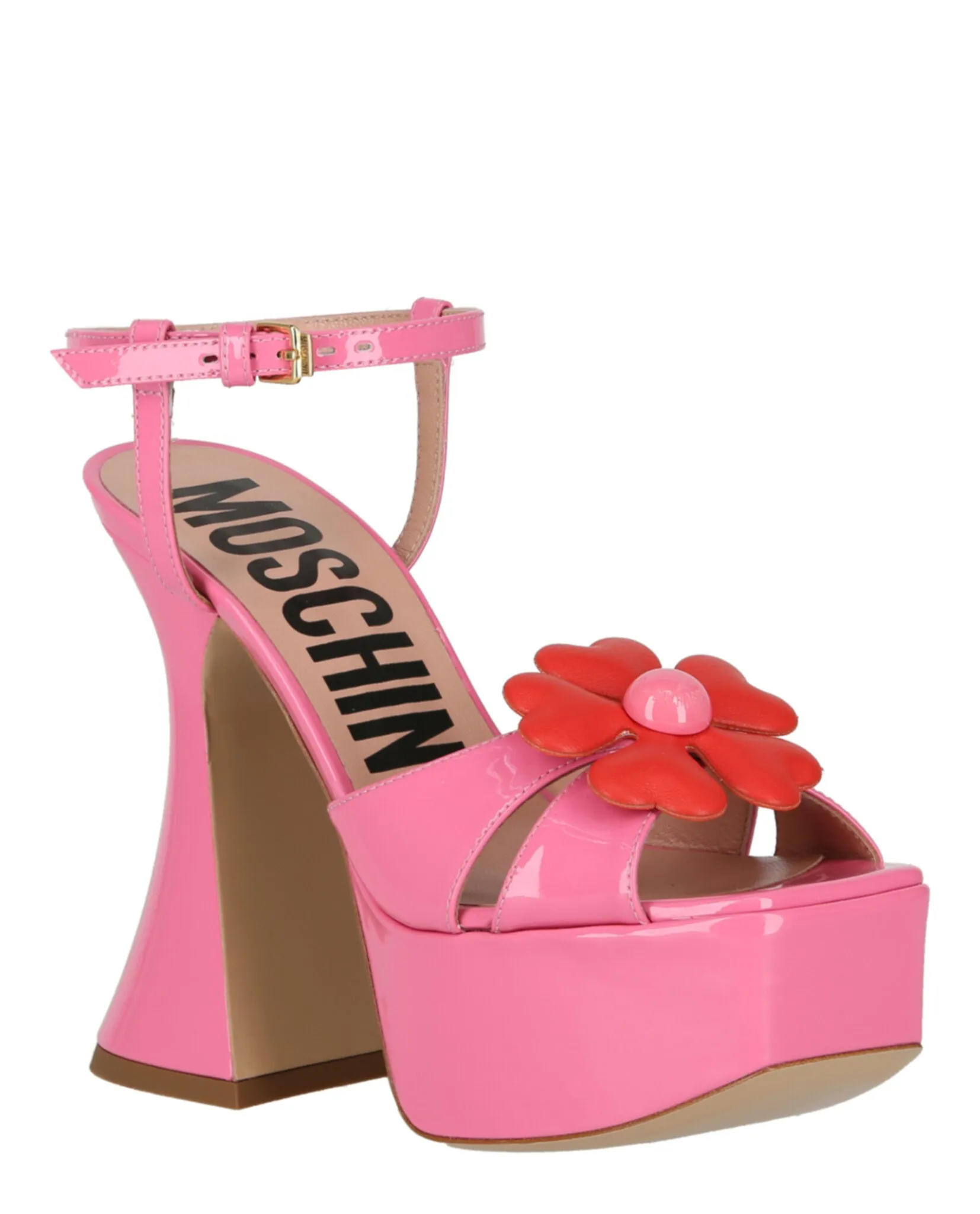 Flower-appliqu Platform Sandals