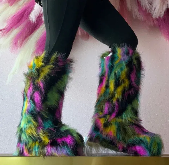 FONDA5 - MULTICOLOR FUR BOOTS