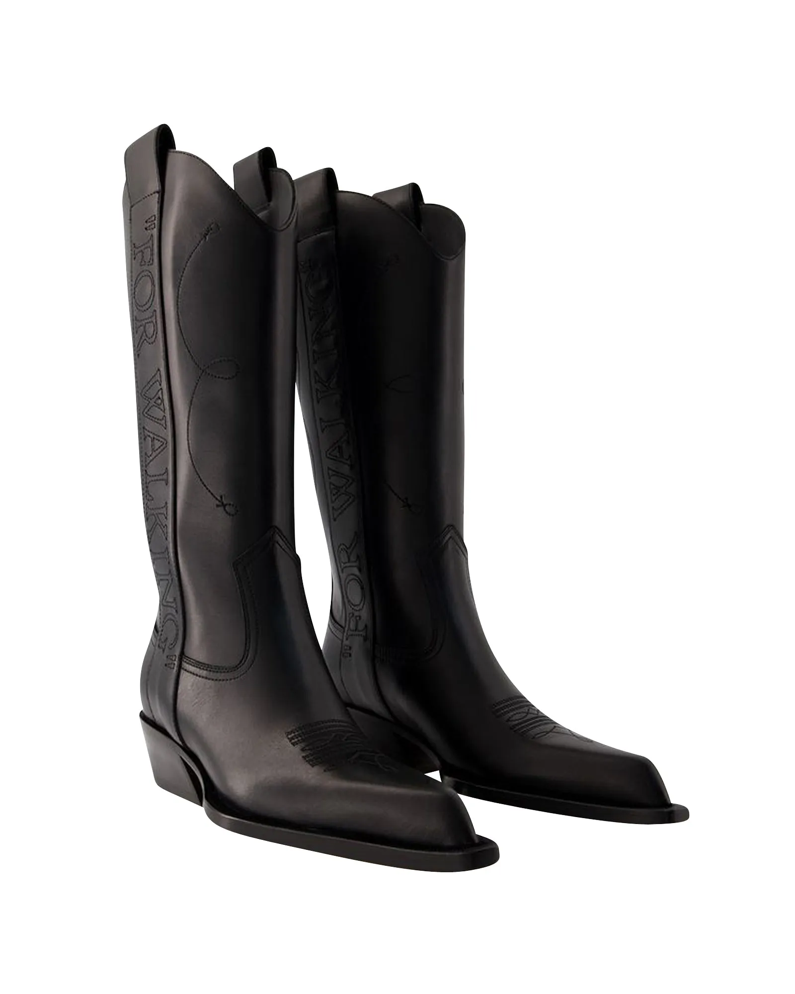 For Walking Boots - Off White - Leather - Black