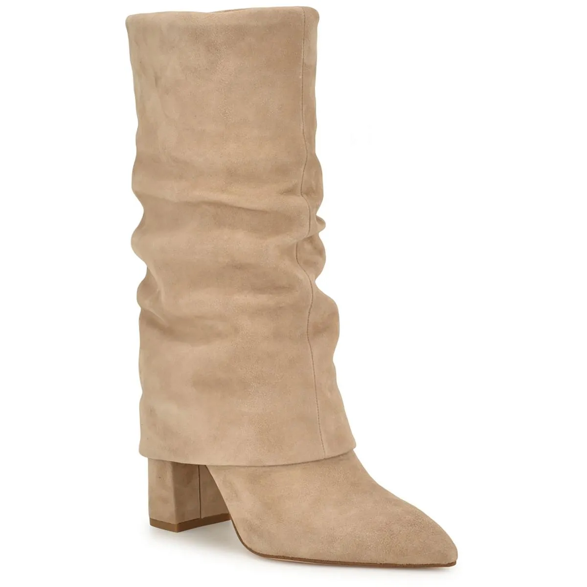 Francis 2 Womens Block Heel Faux Suede Mid-Calf Boots