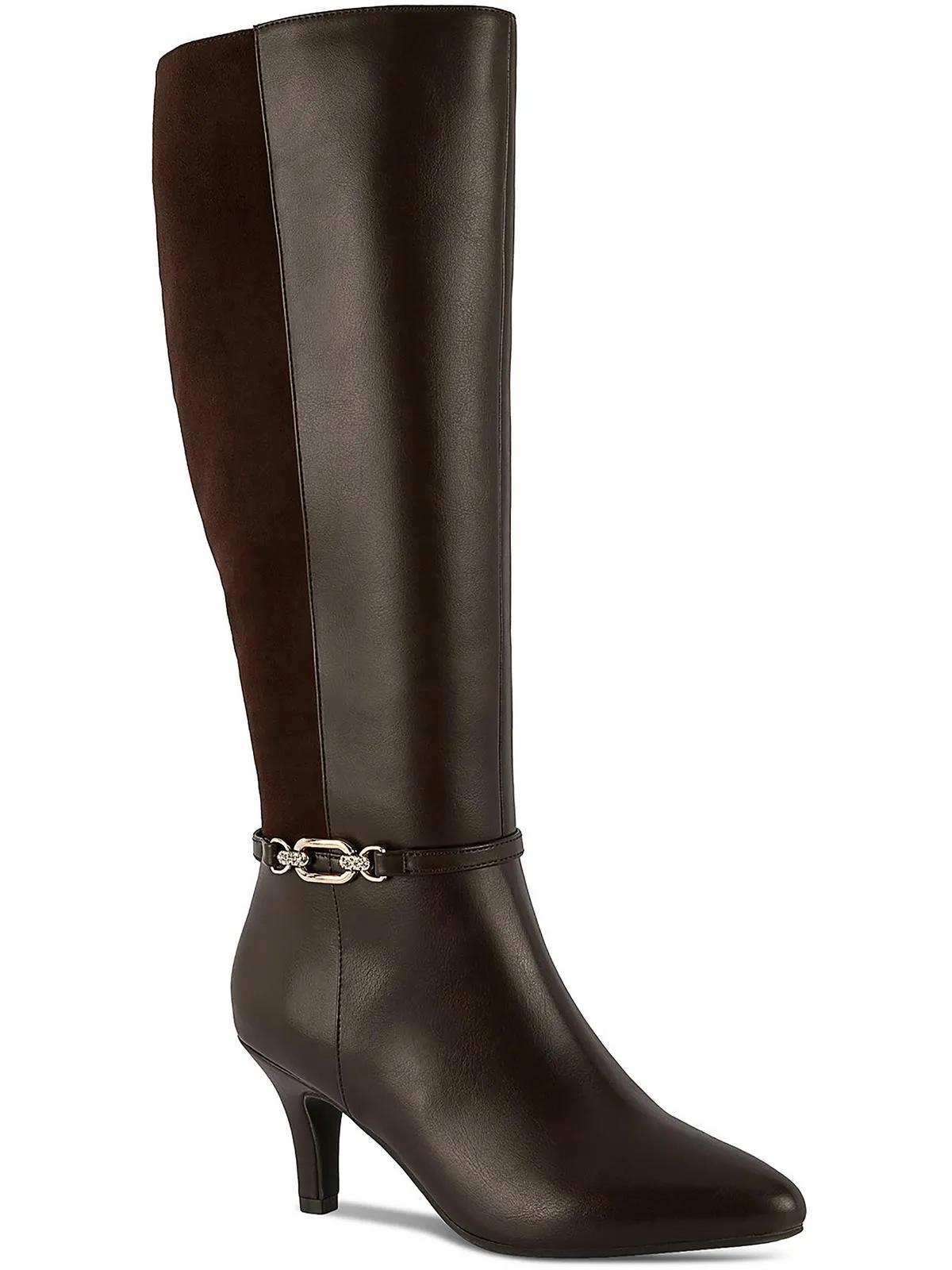 Freylyn Womens Faux Leather Snake Print Knee-High Boots