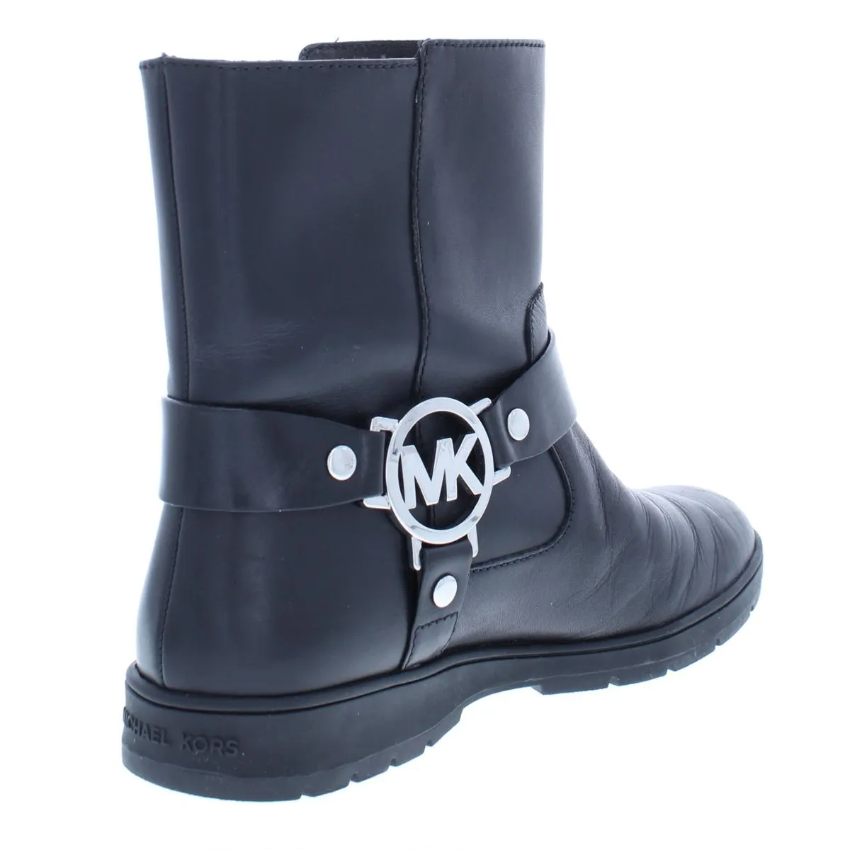 Fulton Biker Womens Leather Ankle Booties