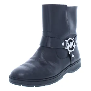 Fulton Biker Womens Leather Ankle Booties