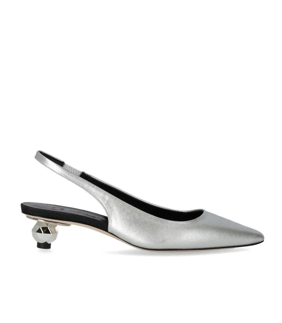 Gallico Silver Slingback Pumps