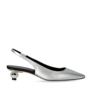 Gallico Silver Slingback Pumps